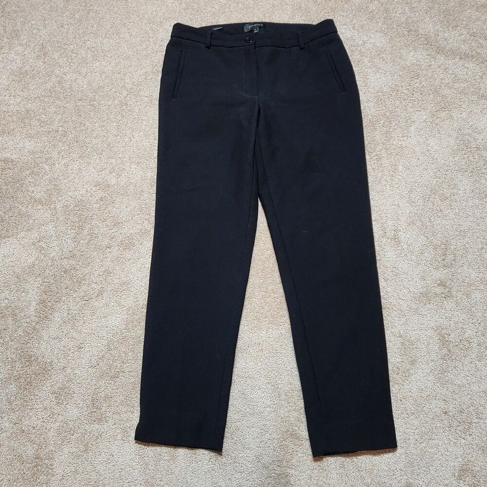 Talbots Dress Pants Women 6 Black Mid Rise Hampshire Straight Leg